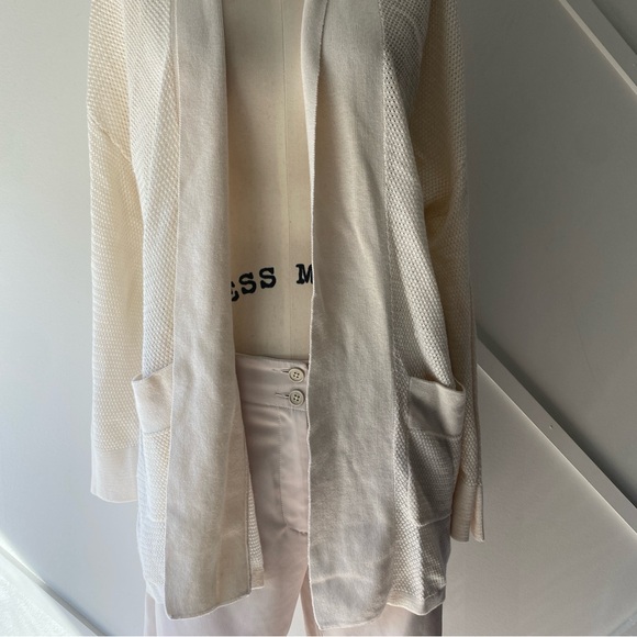 Wilfred Free Silk Cashmere Blend Waffle Knit Open Front Cardigan - XS - Picture 5 of 14